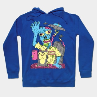 Cat Zombie UFO Hoodie